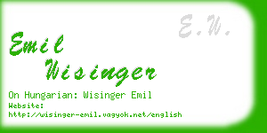 emil wisinger business card